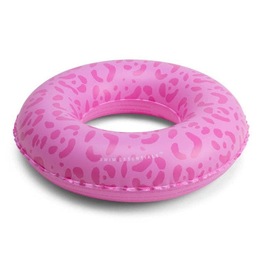 Swim Essentials Inflatable Swim Ring - Pink Leopard, 55 cm