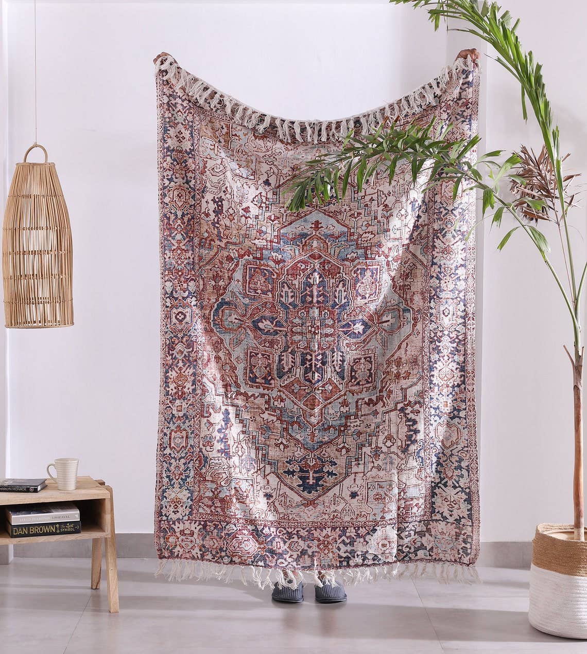 Luxury Rustic Cotton Wool Throw Rug Blanket Quilt - Brown