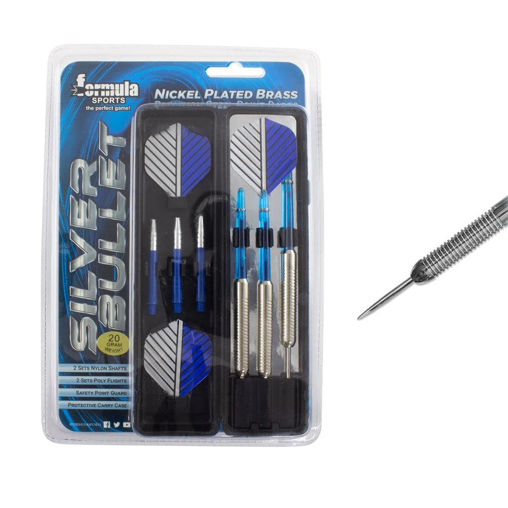 Formula Sports Silver Bullet Nickel Plated Brass Darts Gift Pack - 22g