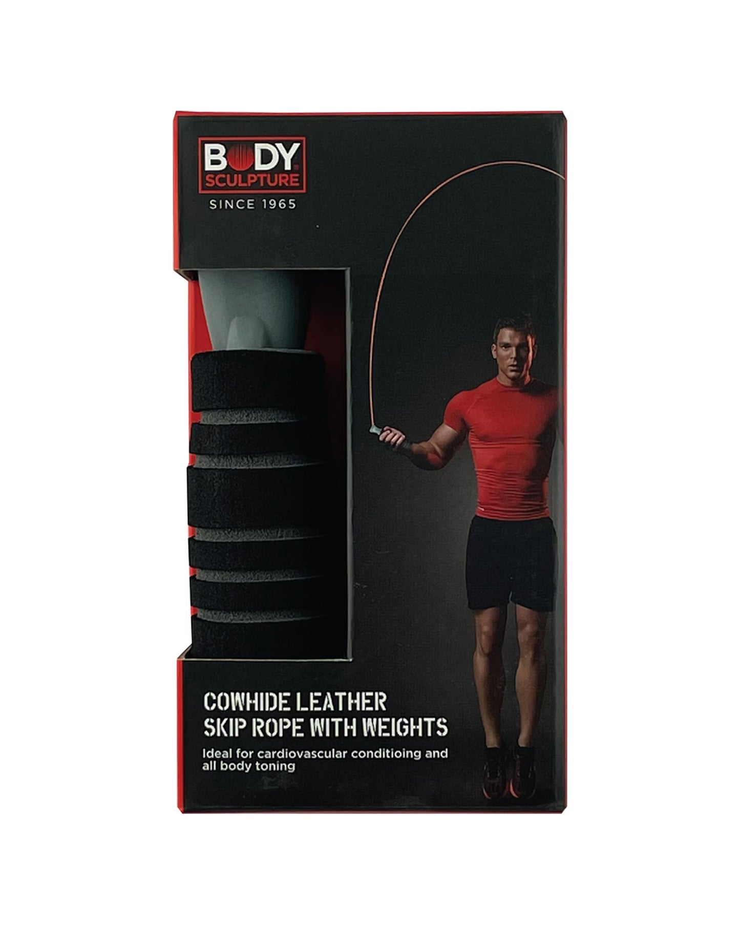Body Sculpture Cow Hide Skip Rope with Weights