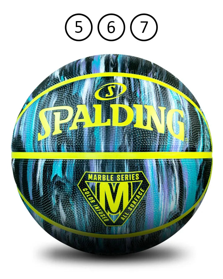 Spalding Marble Outdoor Basketball- Lime/Multi Sz 7