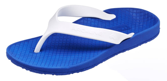 Archline Kids Orthotic Flip Flops – Blue/White