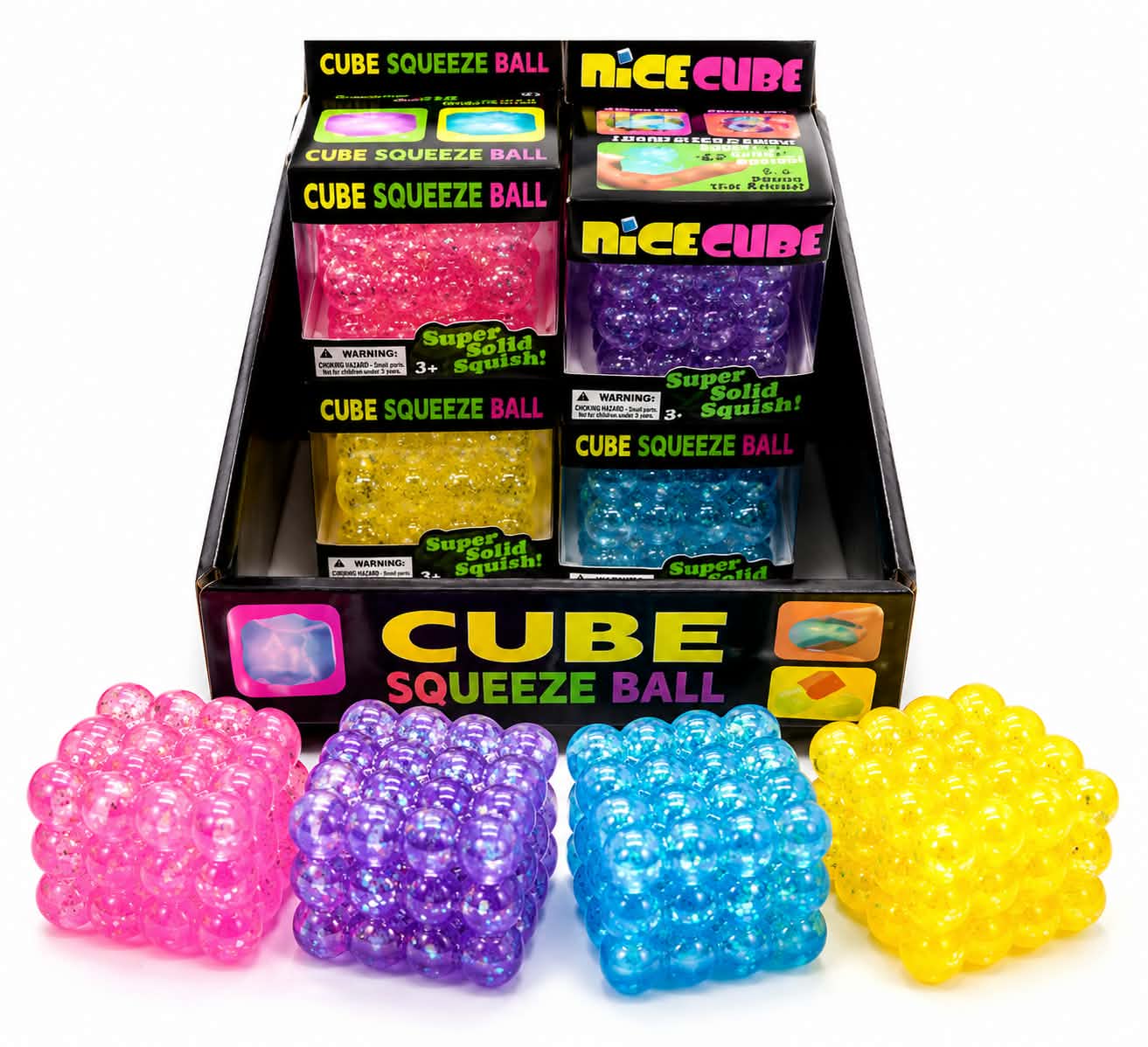 Squishy Glitter Grape Cube