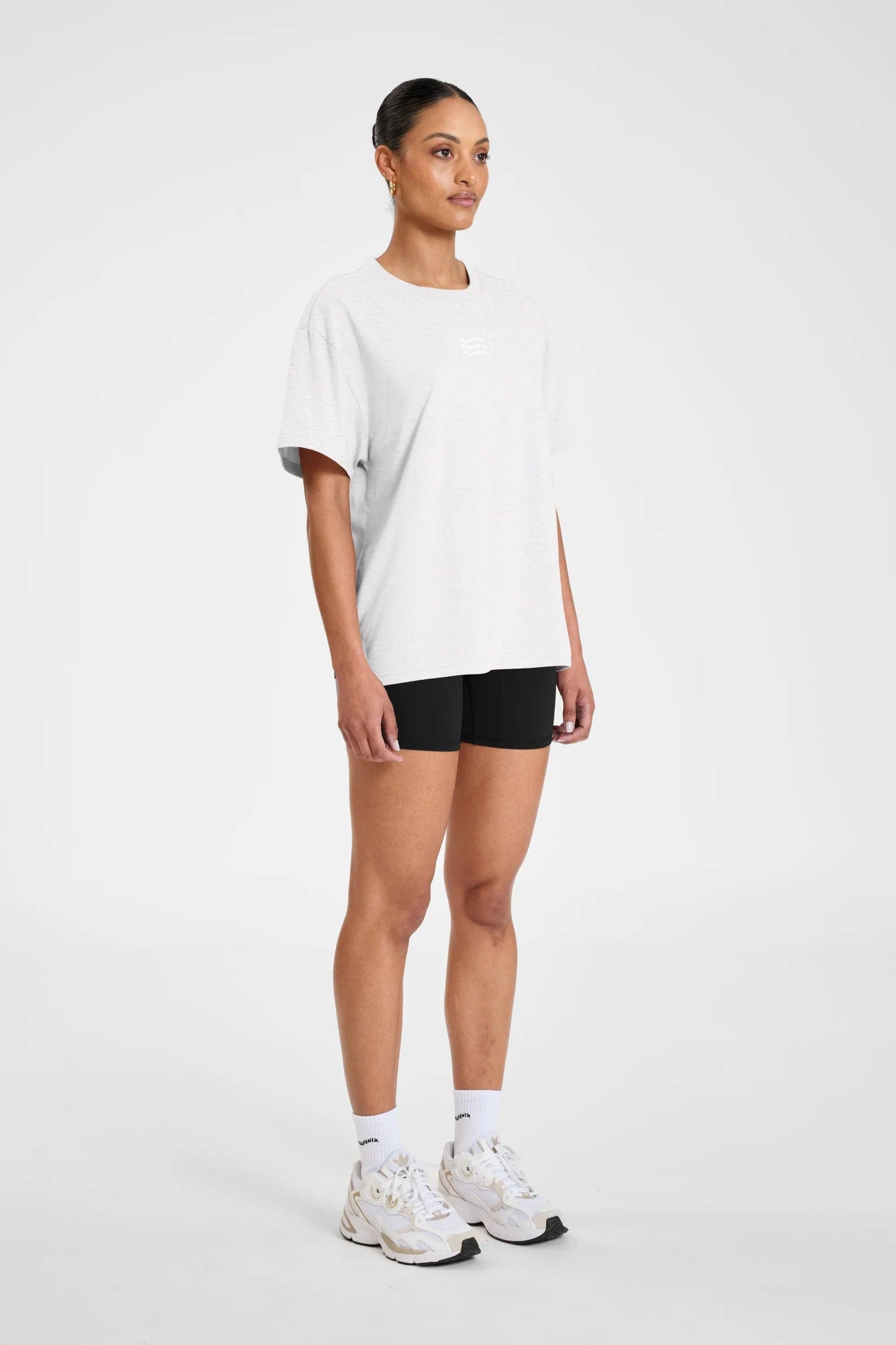 ALLFENIX Waves Logo Tee: White Marle