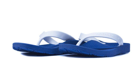 Archline Kids Orthotic Flip Flops – Blue/White