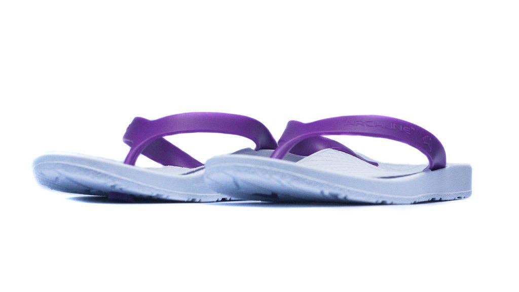 Archline Kids Orthotic Flip Flops – White/Fuchsia