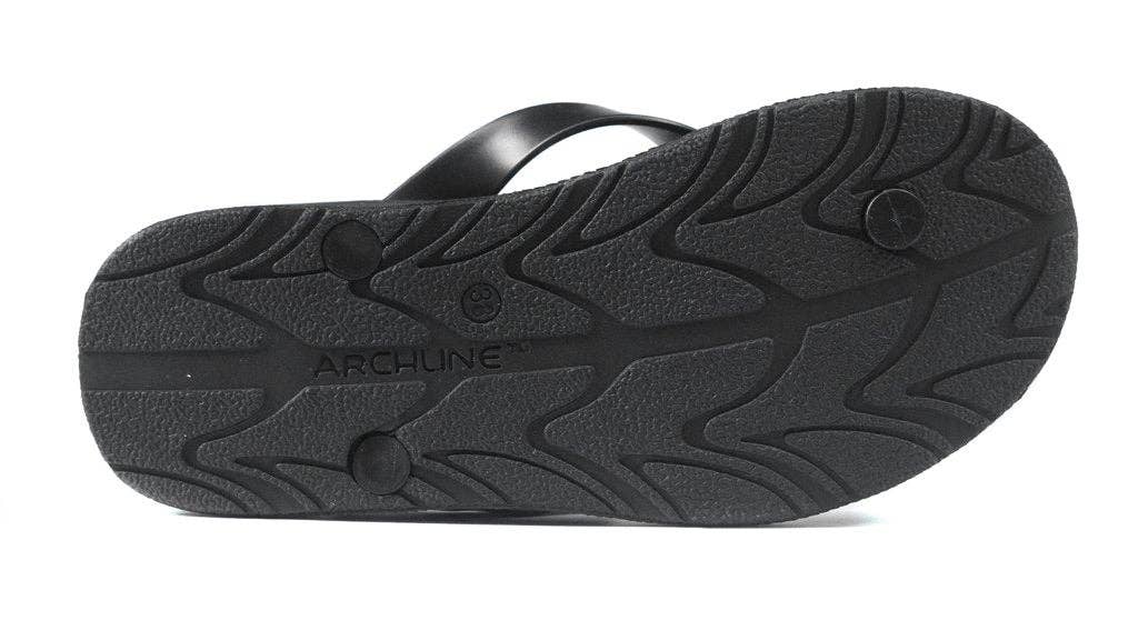 Archline Kids Orthotic Flip Flops – Black/Black