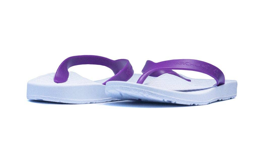 Archline Kids Orthotic Flip Flops – White/Fuchsia