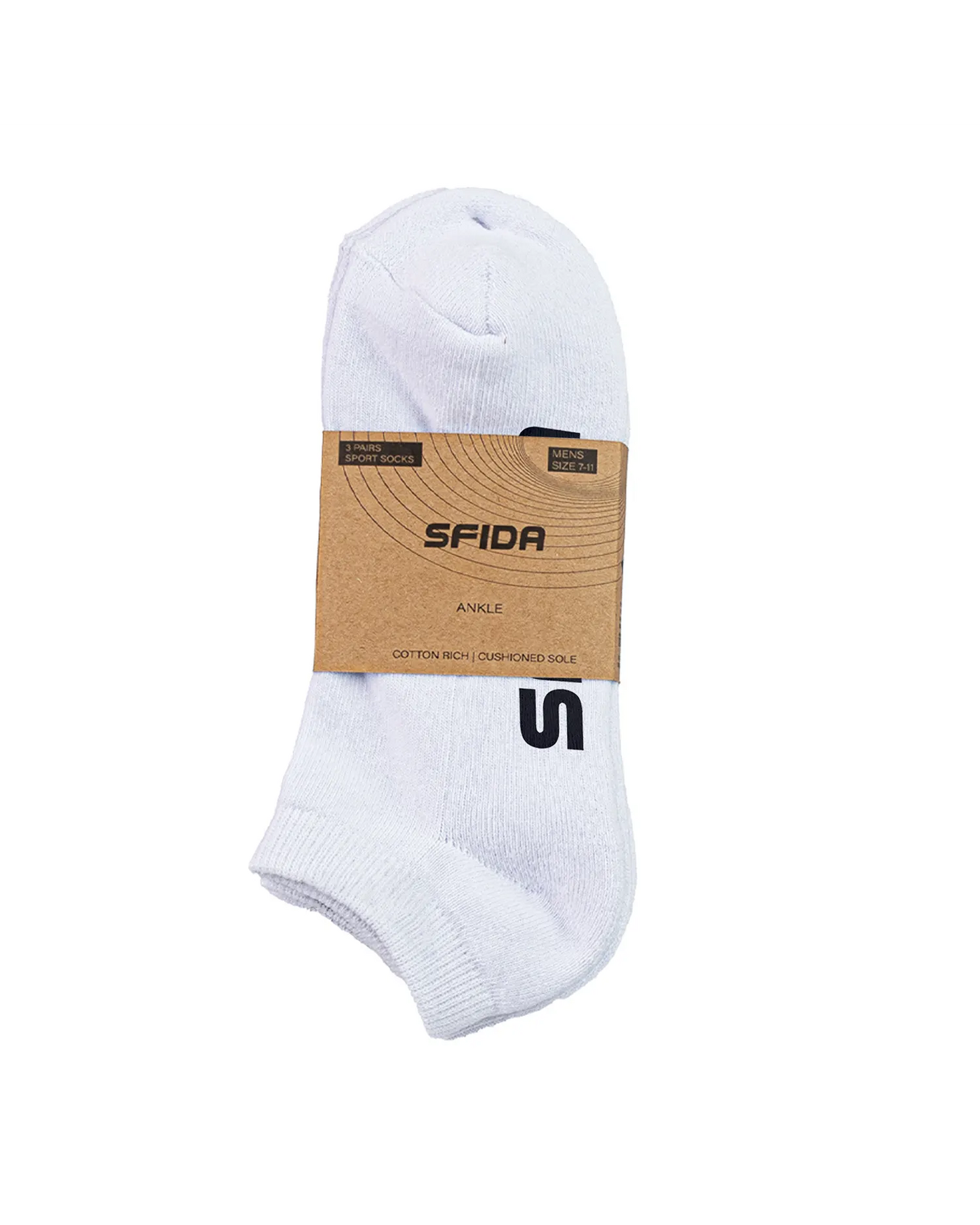Sfida Ankle Sock Pk3 - White
