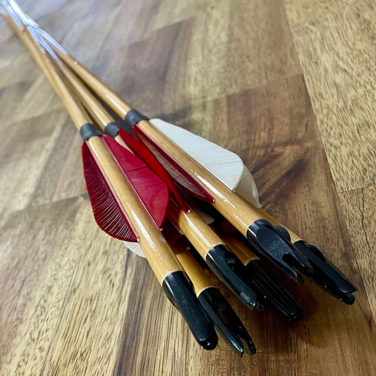 Wooden Feathered Field Arrow (with target point end)