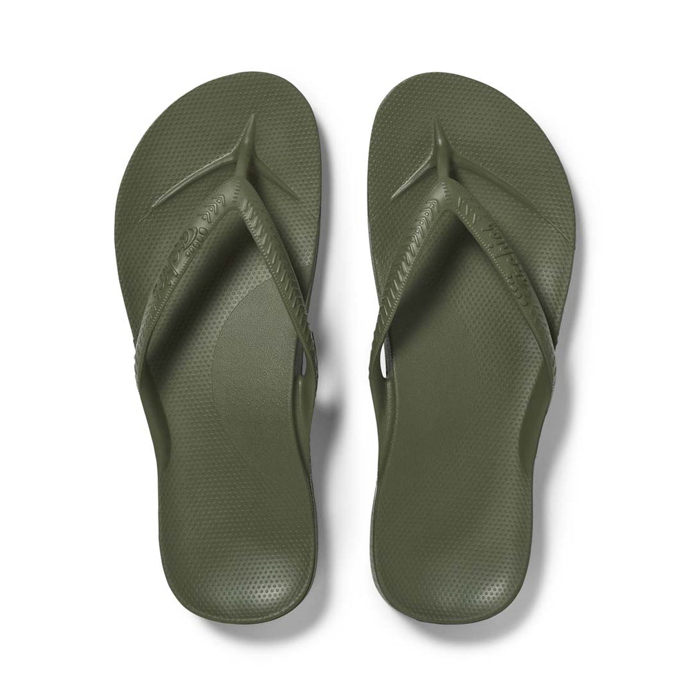 Archies Arch Support Thongs - Khaki
