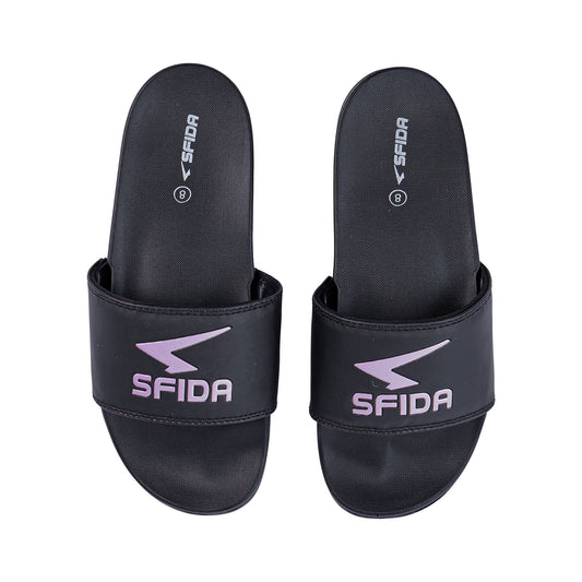Sfida Laze Girls Slide - Black/Metallic Blush