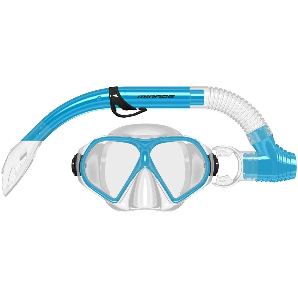 Mirage Tropic Silitex Mask and Snorkel Set Adult - Blue