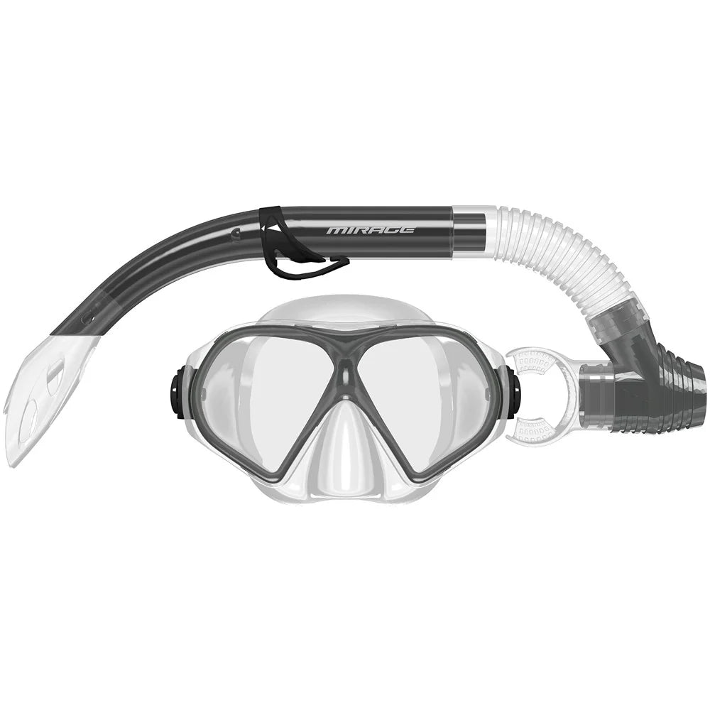 Mirage Tropic Silitex Mask and Snorkel Set Adult - Smoke
