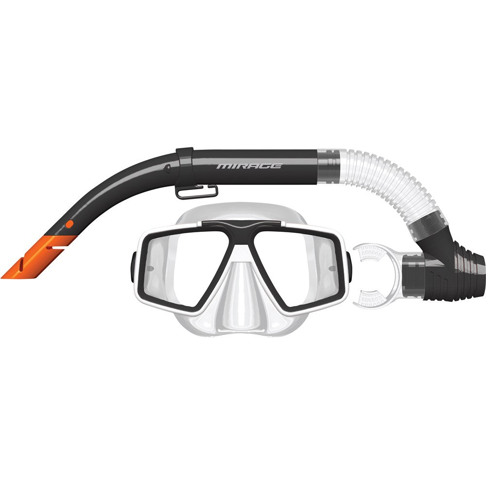 Mirage Voyager Silitex Mask and Snorkel Set Adult - Black
