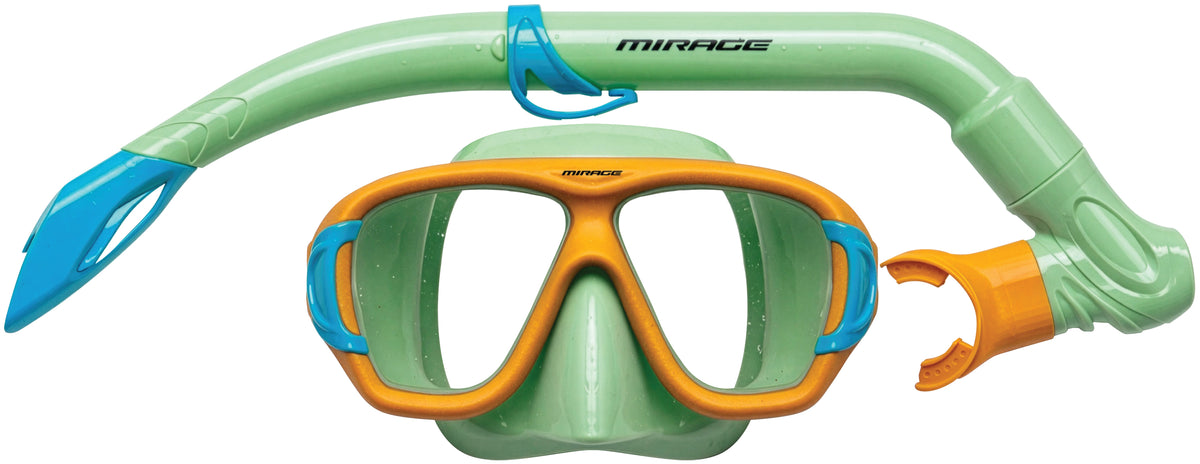 Mirage Reef Junior Silicone Mask & Snorkel - Green