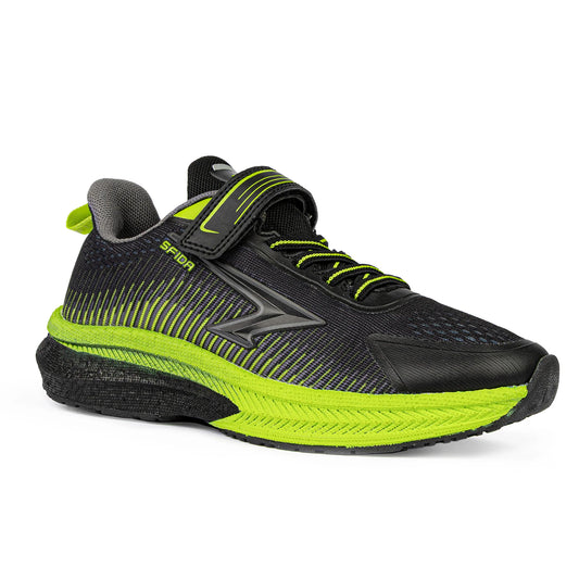 Sfida Zephyr 2.0 Boys Runners (Velcro) - Black/Lime