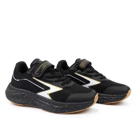 Zyric V Strap Boys Runner - Black/Gold