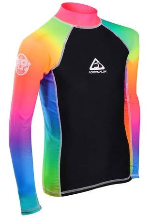 Adrenaline Beach Longsleeve Jnr Rash - Rainbow
