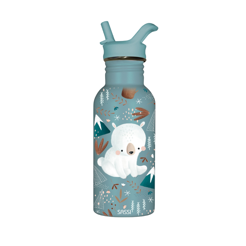 Sassi Stainless Steel Drink Bottle 500 ml - Munchy the Bear
