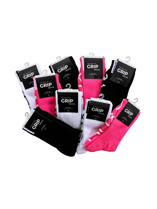GSOXS Pink Athletic Grip Sock - Large