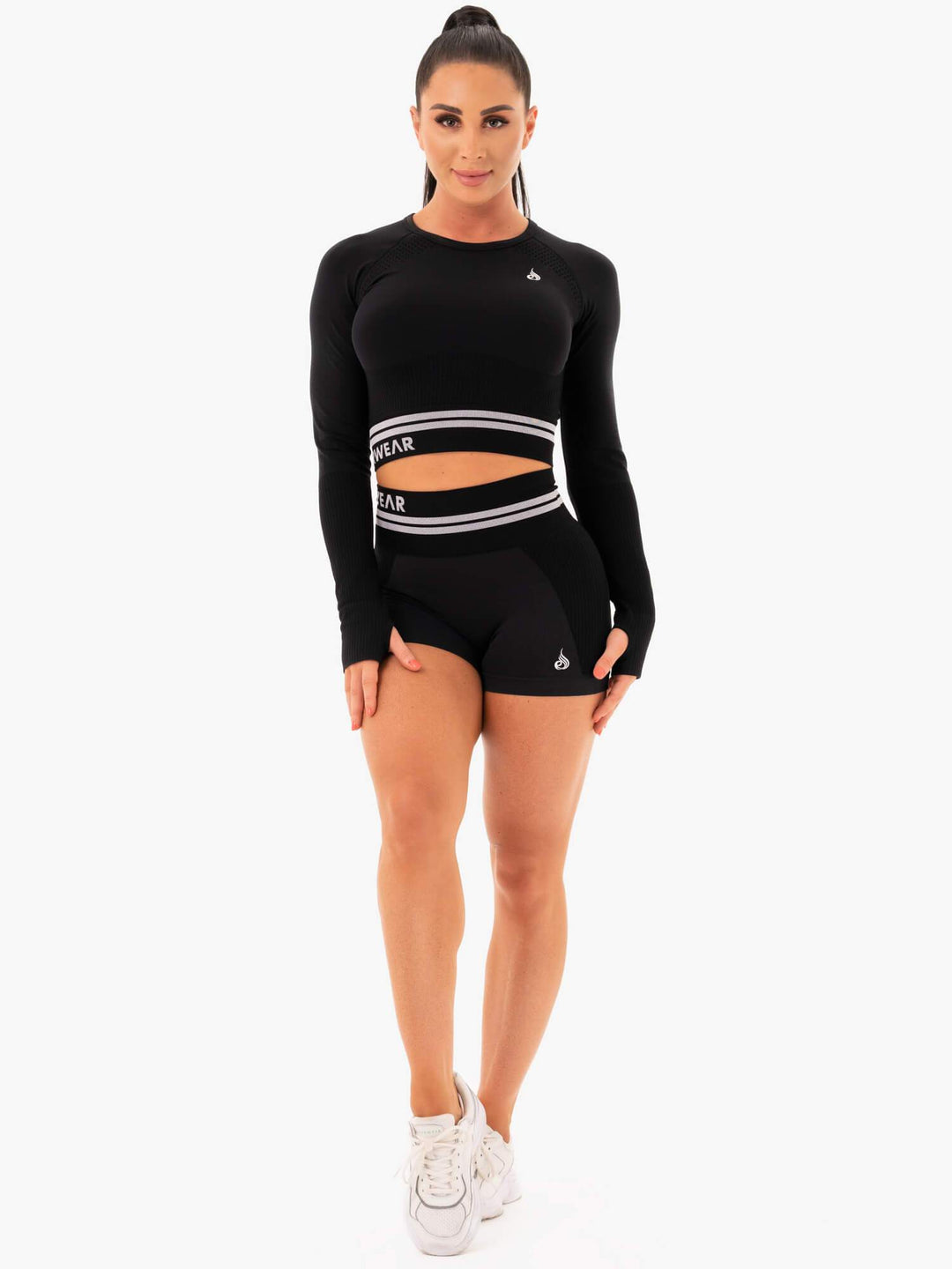 Ryderwear Freestyle Seamless Long Sleeve Crop - Black