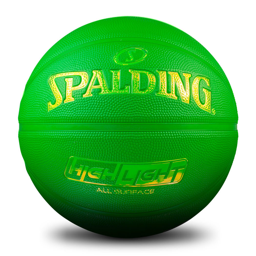 Spalding Highlight Colour Rush Outdoor Basketball - Green Size 7
