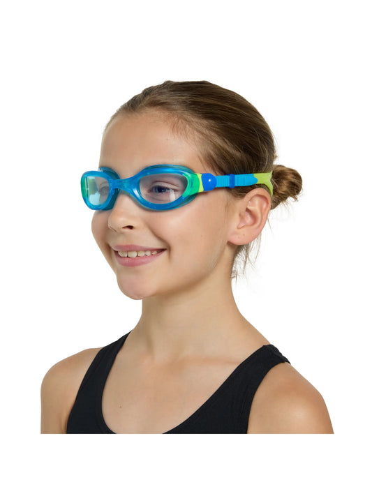 Zoggs Phantom 2.0 Junior Goggles - Light Blue/Lime - Clear Lense
