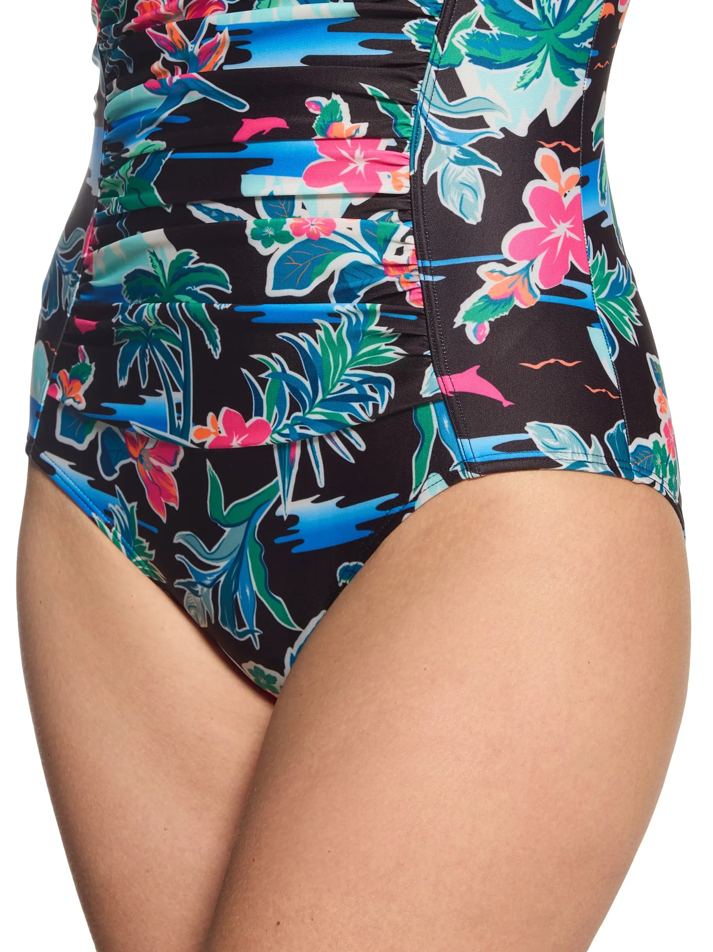 Retro Surf Ruched Bandeau Swimsuit