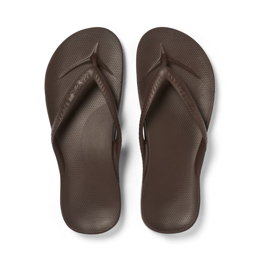 Archies Arch Support Thongs - Brown
