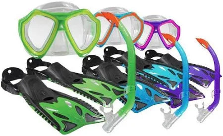 Land & Sea Nipper Junior Pro - Mask, Snorkel & Fin Set - Purple