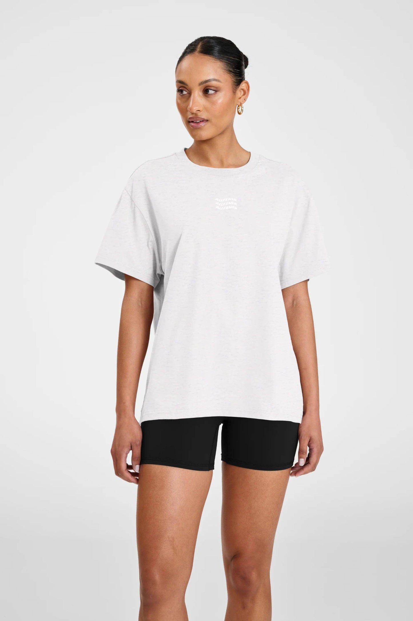 ALLFENIX Waves Logo Tee: White Marle