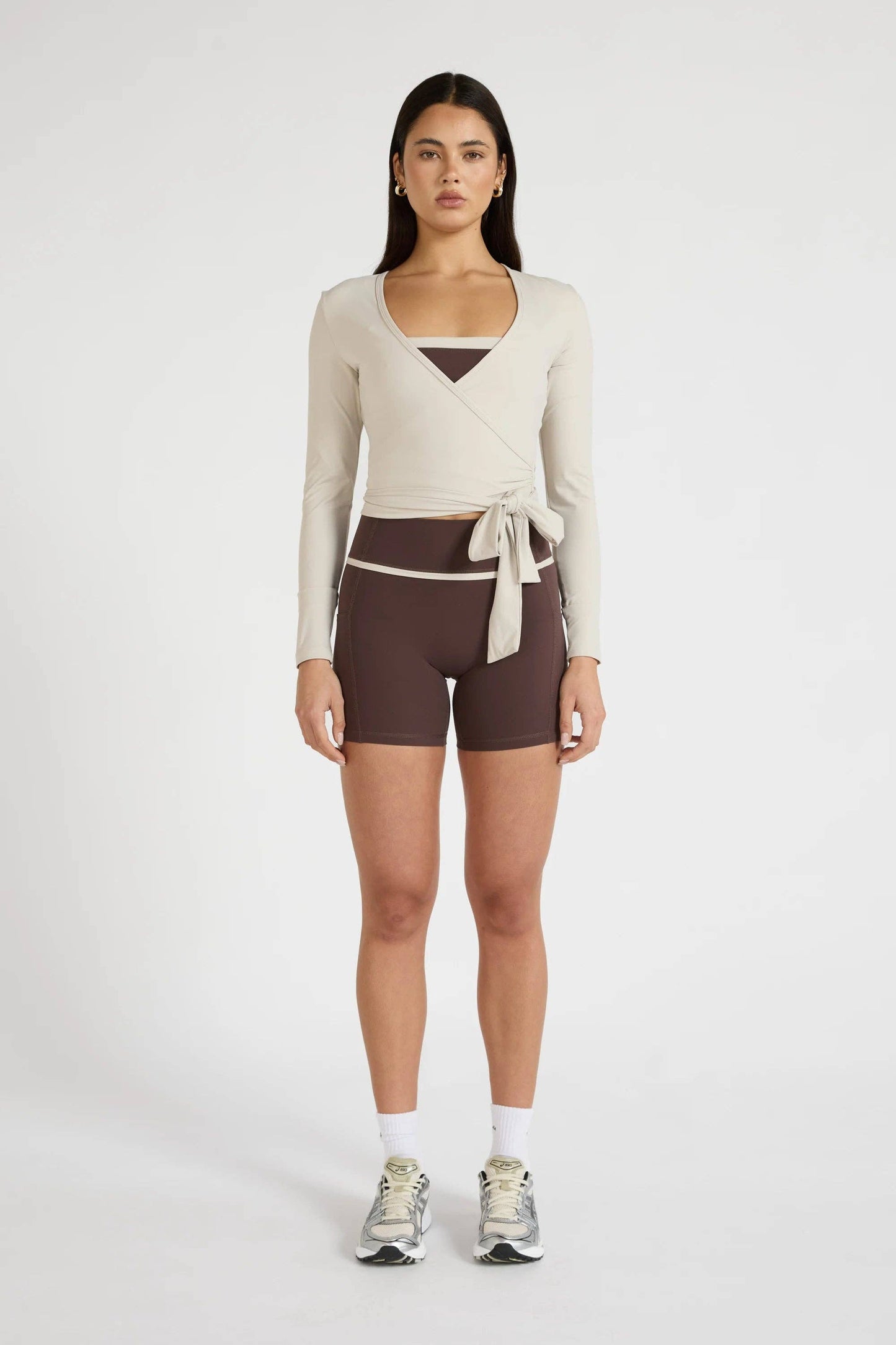 ALLFENIX CloudCore Lite Long Sleeve Wrap Top - Stone