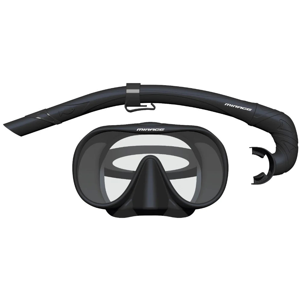 Mirage Sunsets Mask and Snorkel Set - Black