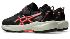Asics Pre Venture 11 PS Kids Running (Velcro) - Black/Papaya