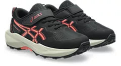 Asics Pre Venture 11 PS Kids Running (Velcro) - Black/Papaya