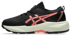 Asics Pre Venture 11 PS Kids Running (Velcro) - Black/Papaya
