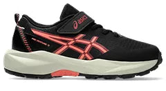 Asics Pre Venture 11 PS Kids Running (Velcro) - Black/Papaya