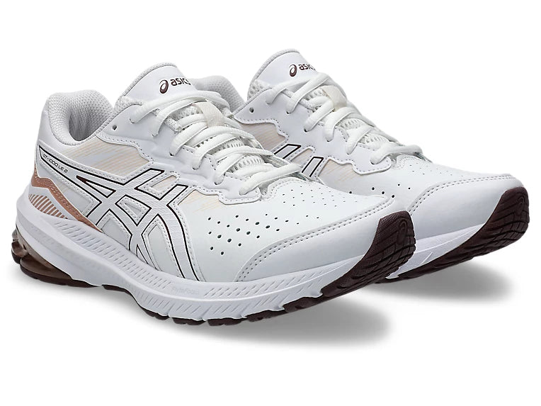 Asics GT-1000 Leather 2 Womens (D Wide) - White/Dark Red Planet