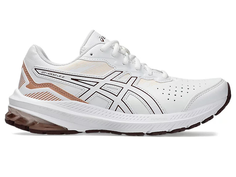 Asics GT-1000 Leather 2 Womens (D Wide) - White/Dark Red Planet