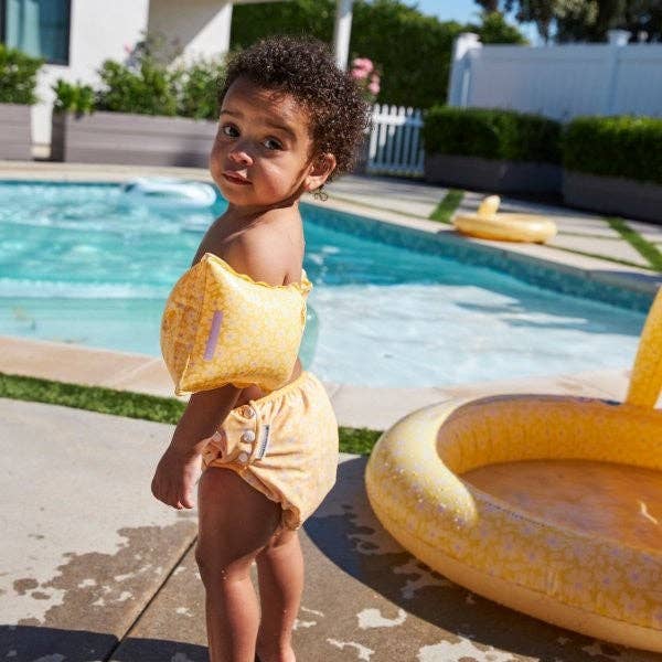 Swim Essentials Inflatable Arm Bands Flowers Yellow, 0-2 yrs