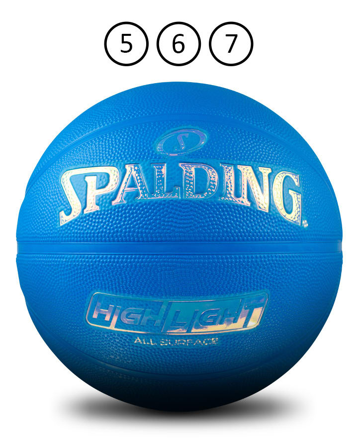 Spalding Highlight Colour Rush Outdoor Basketball - Blue Size 7