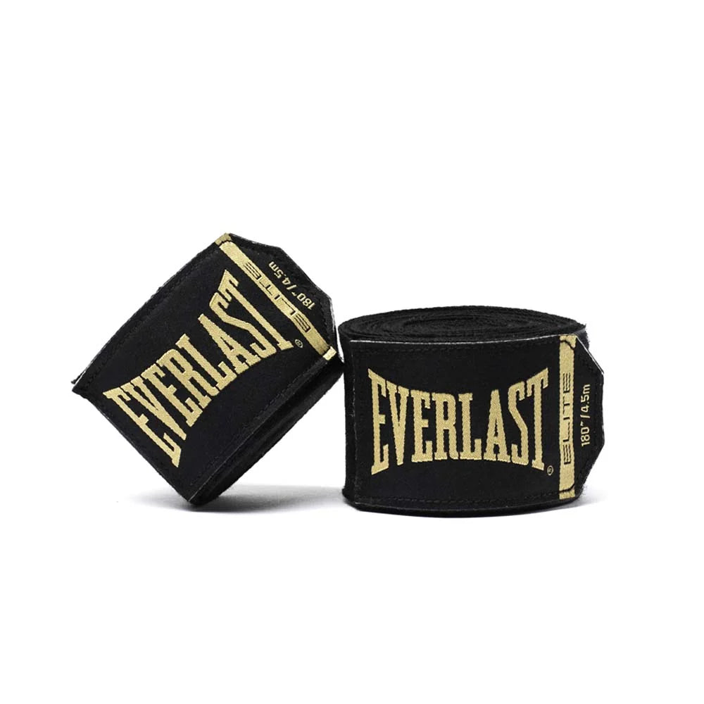 Everlast Elite 180 inch Hand Wraps - Black