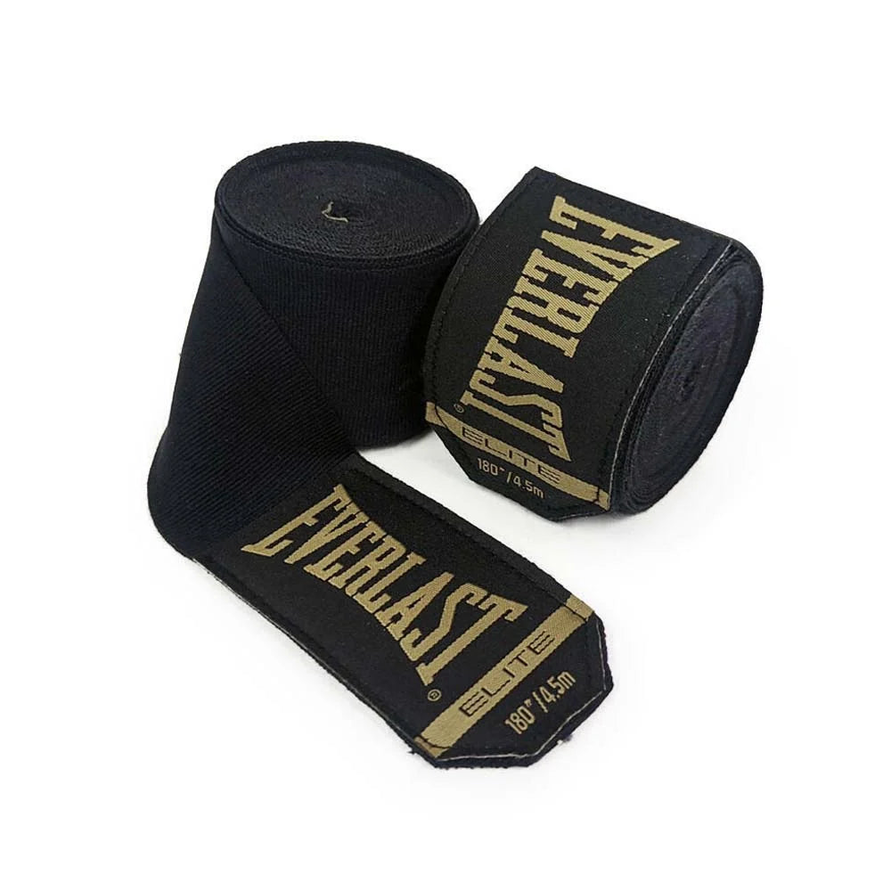 Everlast Elite 180 inch Hand Wraps - Black