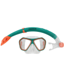 Mirage Splash Silicone Mask & Snorkel Set Junior - Green/Peach