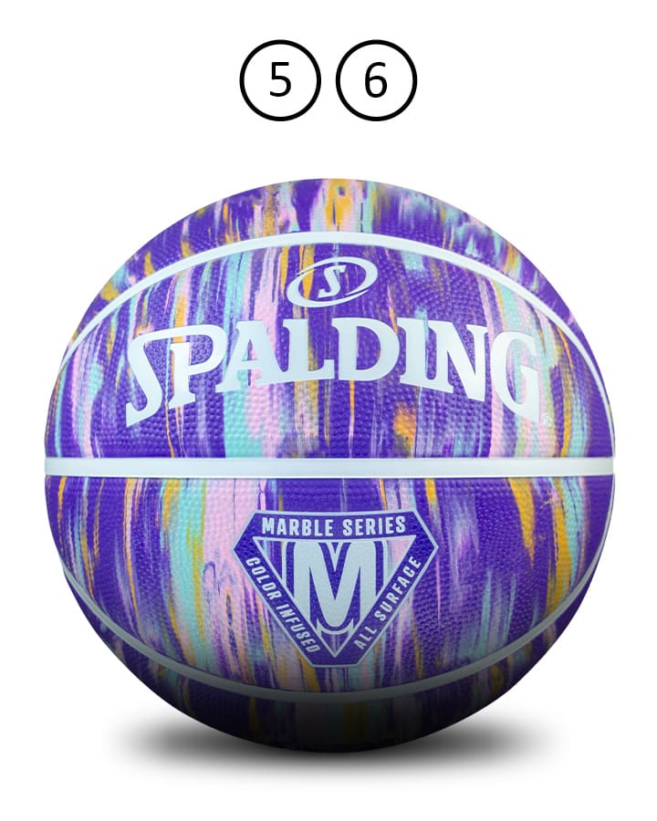 Spalding Marble Outdoor Basketball- Purple/Multi Sz 6