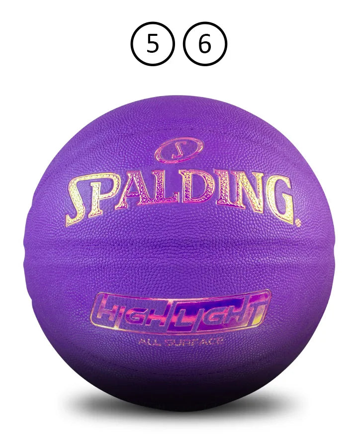 Spalding Highlight Colour Rush Outdoor Basketball - Purple Size 6