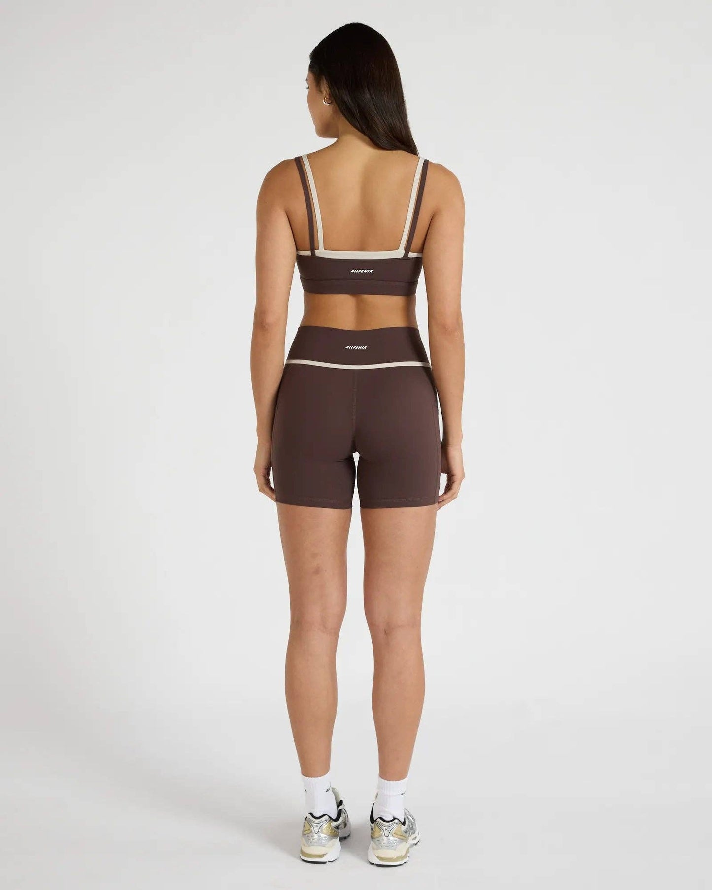 ALLFENIX CloudCore Double Layer Contrast Sports Bra - Espresso