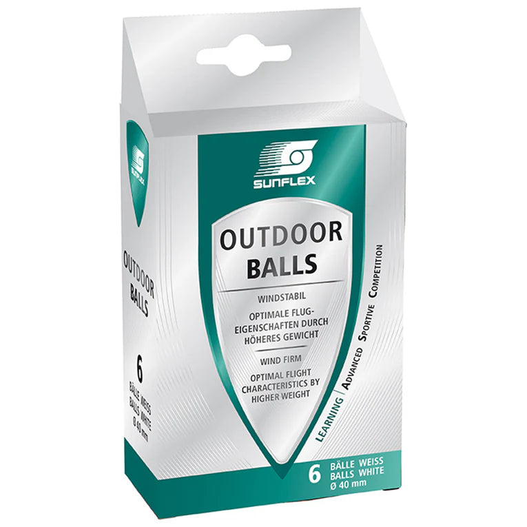 Sunflex Outdoor Table Tennis Balls - WHITE
