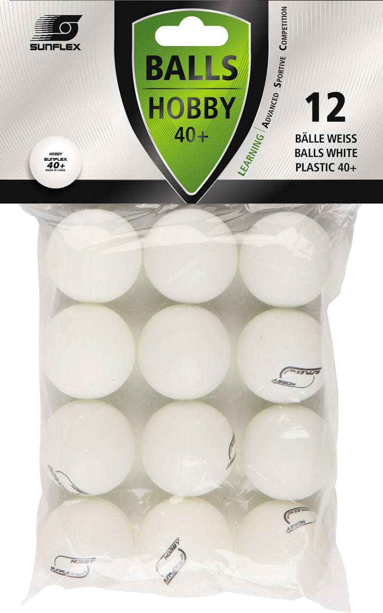 Sunflex Table Tennis Balls - Hobby 40 WHITE